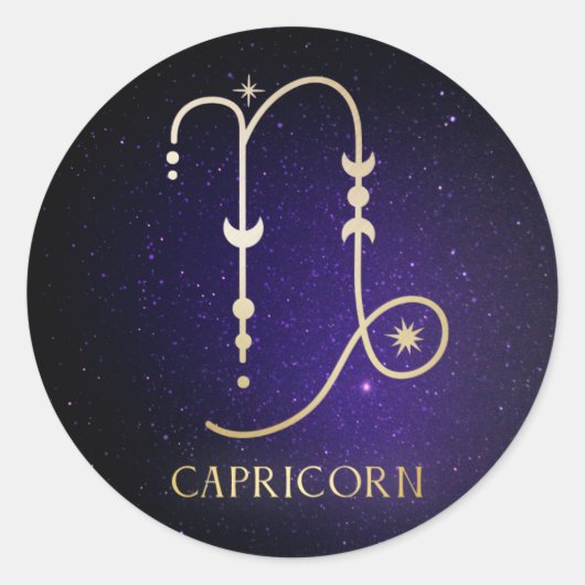 Capricorn Ronde Sticker (Voorkant)