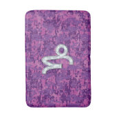 Capricorn Sign on Fuchsia Digital Camouflage Badmat (Voorkant Verticaal)