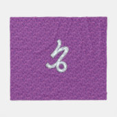 Capricorn Sign on Fuchsia Digital Camouflage Fleece Deken (Voorkant (Horizontaal))