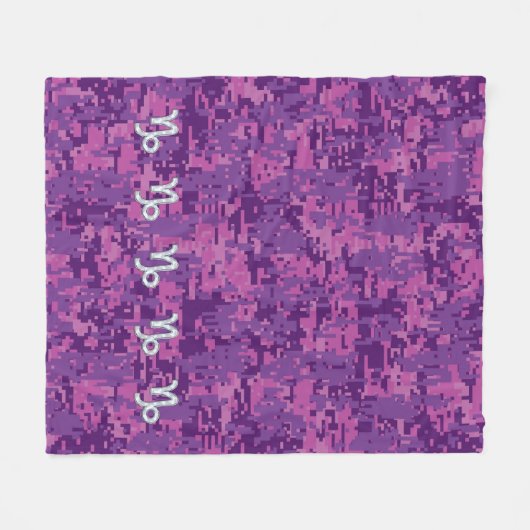 Capricorn Sign on Fuchsia Digital Camouflage Fleece Deken (Voorkant (Horizontaal))