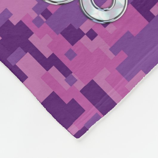 Capricorn Sign on Fuchsia Digital Camouflage Fleece Deken (Hoek)