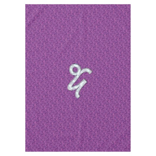 Capricorn Sign on Fuchsia Digital Camouflage Tafelkleed (Voorkant)