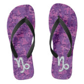 Capricorn Sign on Fuchsia Digital Camouflage Teenslippers (Voetbed)