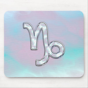 Capricorn Sign on Moeder Pearl Nacre Style Muismat