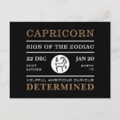 Capricorn Sign van de Zodiac, Astrologisch Briefkaart (Voorkant)