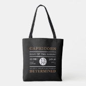 Capricorn Sign van de Zodiac, Astrologisch Tote Bag (Achterkant)