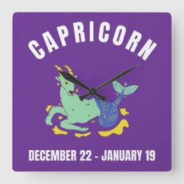 Capricorn star-teken vierkante klok