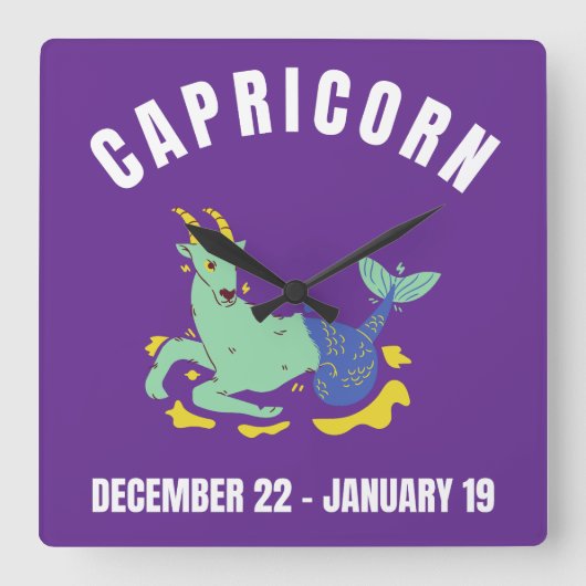 Capricorn star-teken vierkante klok (Voorkant)