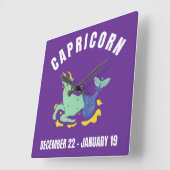 Capricorn star-teken vierkante klok (Hoek)