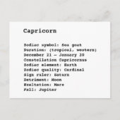 Capricorn sterrenbeeld astrologie verjaardag briefkaart (Voorkant)