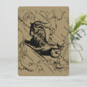 Capricorn sterrenbeeld Hevelius 1690 op taupe (Staand voorkant)