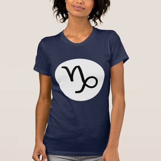 Capricorn Symbool - donker T-shirt - Gepersonalise (Voorkant)
