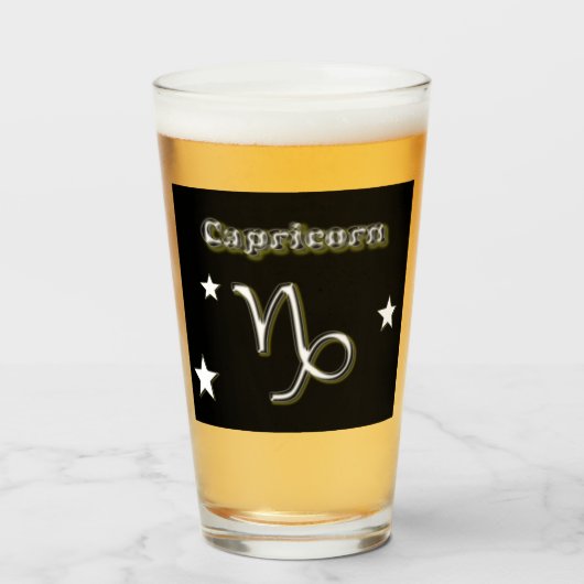 Capricorn-symbool Glas (Voorkant gevuld)