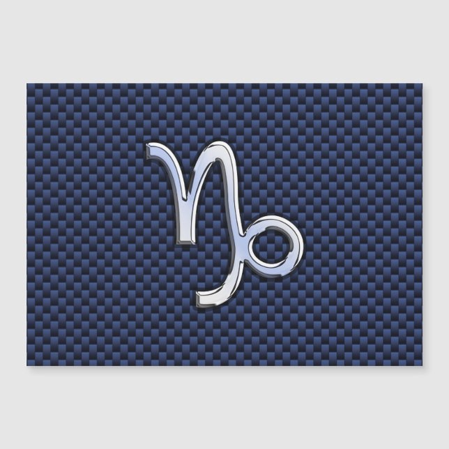 Capricorn Symbool Navy Carbon Fiber Style (Voorkant)
