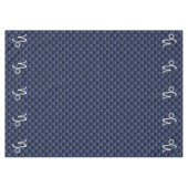 Capricorn Symbool Navy Carbon Fiber Style Tafelkleed (Voorkant (Horizontaal))
