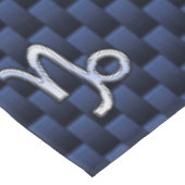 Capricorn Symbool Navy Carbon Fiber Style Tafelkleed (Gekanteld)