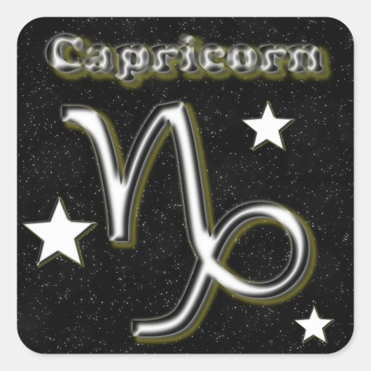 Capricorn-symbool Vierkante Sticker (Voorkant)