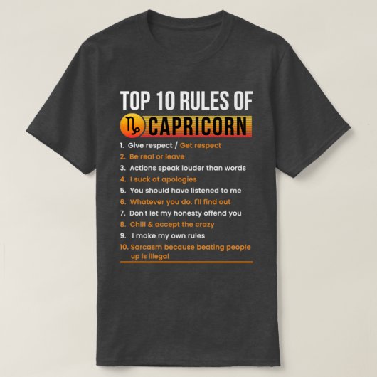 Capricorn T-shirt (Design voorkant)