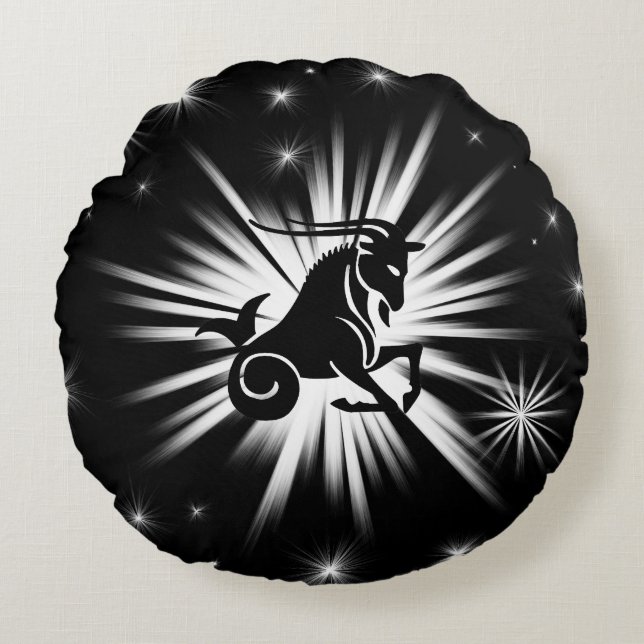 Capricorn-teken Rond Kussen (Voorkant)