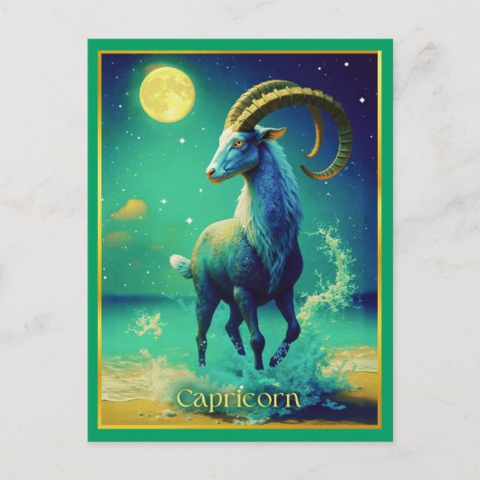 Capricorn the Sea Goat Zodiac Sign Briefkaart (Voorkant)