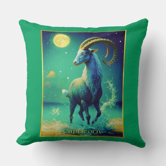 Capricorn the Sea Goat Zodiac Sign Kussen (Voorkant)