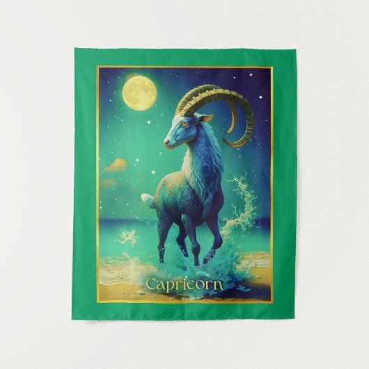 Capricorn the Sea Goat Zodiac Sign Wandkleed (Voorkant)