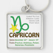 Capricorn Traits Square Sleutelhanger (Voorkant)