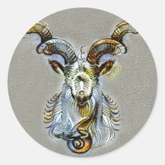 Capricorn Venice Ronde Sticker (Voorkant)