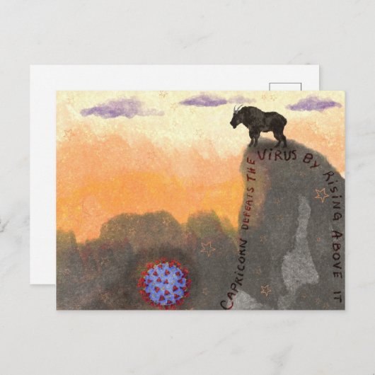 Capricorn verslaat het Briefkaart van het virus (Voorkant / Achterkant)