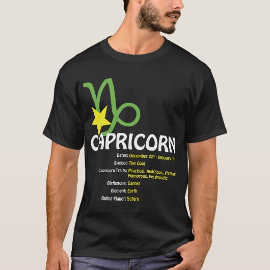 Capricorn vertrekt Dark T-Shirt (Voorkant)