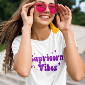Capricorn Vibes Zodiac Astrology Paarse Stars T-shirt