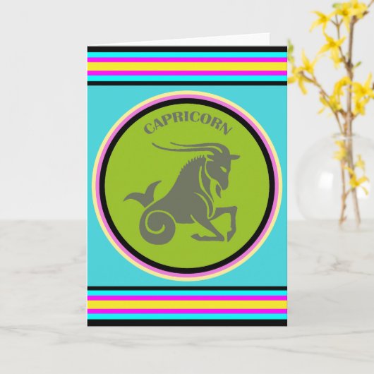 Capricorn Wenskaart Kaart (Gele Bloem)