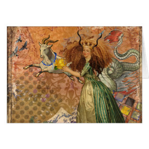 Capricorn Woman Collage  Whimsical Surreal