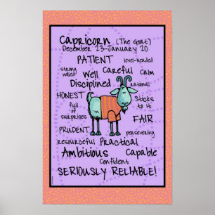 capricorn word cloud poster