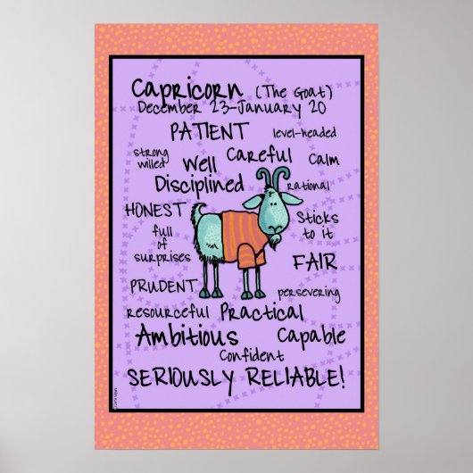 capricorn word cloud poster (Voorkant)