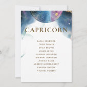 Capricorn, Zitplankkaart met gastnamen (Achterkant)
