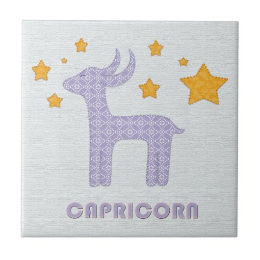 Capricorn zodiaa baby blue tegeltje (Voorkant)