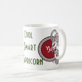 Capricorn zodiab bord gepersonaliseerd koffiemok (Voorkant rechts)