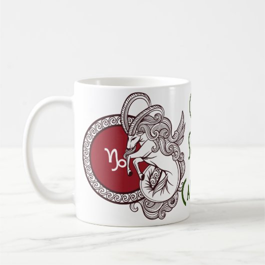 Capricorn zodiab bord gepersonaliseerd koffiemok (Links)