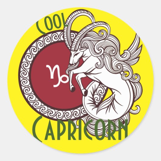 Capricorn zodiab bord gepersonaliseerd ronde sticker (Voorkant)