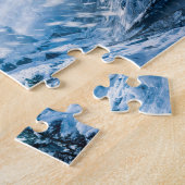 Capricorn Zodiac as Majestic Ram Under Aurora Sky Legpuzzel (Zijkant)