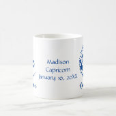 Capricorn Zodiac Astrology Birthday Blue White Koffiemok (Center)