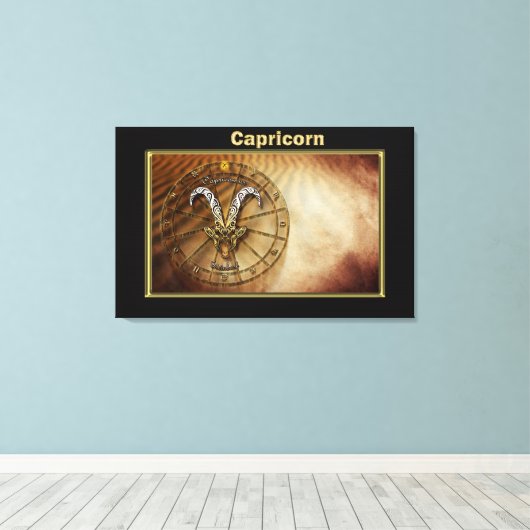 Capricorn Zodiac Astrology design Canvas Afdruk (Insitu (Houten vloer))