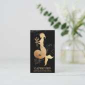 *~* Capricorn Zodiac Astrology Readtions Black Visitekaartje (Staand voorkant)