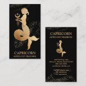 *~* Capricorn Zodiac Astrology Readtions Black Visitekaartje (Voorkant / Achterkant)