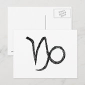 Capricorn. Zodiac Astrology Sign. Zwart. Briefkaart (Voorkant / Achterkant)