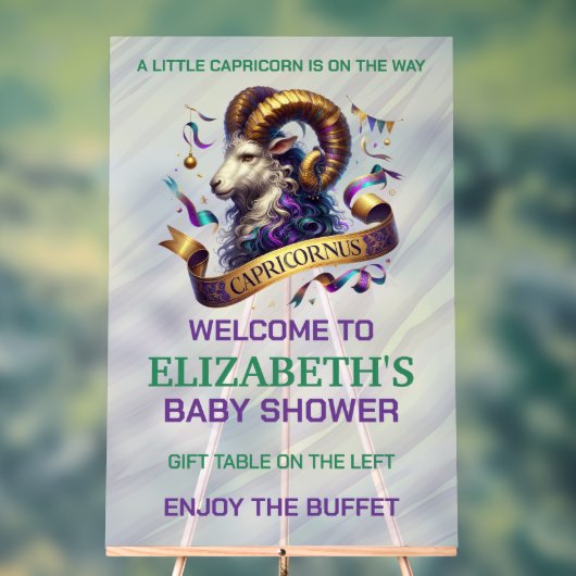 Capricorn Zodiac Baby Shower Acryl Bord (Neutraal)