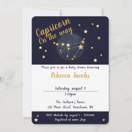 Capricorn zodiac Baby shower Uitnodiging