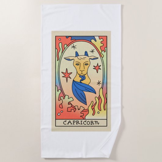 Capricorn Zodiac Beach Towel Strandlaken (Voorkant)