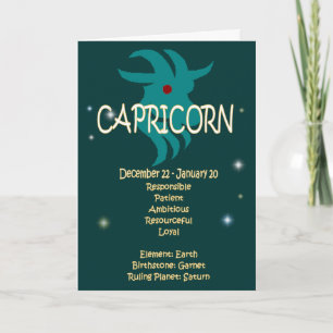 Capricorn Zodiac Birthday Kaart